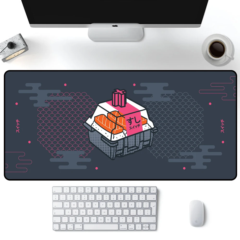 Tapete de Mesa Estendido para Gamer Mouse Japonês Sushi Suitchi Tapete de Mesa Latop Tapete para Jogos de Computador