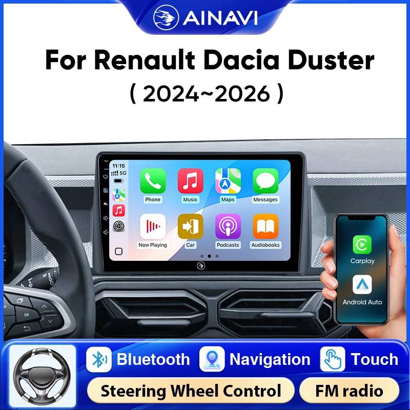 Ainavi Radio de Coche Inalámbrica Android Auto Carplay 2 Din para Renault Dacia Duster, Radio para Auto, Radio con Pantalla, Carplay, Pantalla para Coche, Bluetooth, Radio Android, Radio para Auto, Radio Samochodowe, Sistemas Inteligentes para Auto, 9 Pulgadas 1