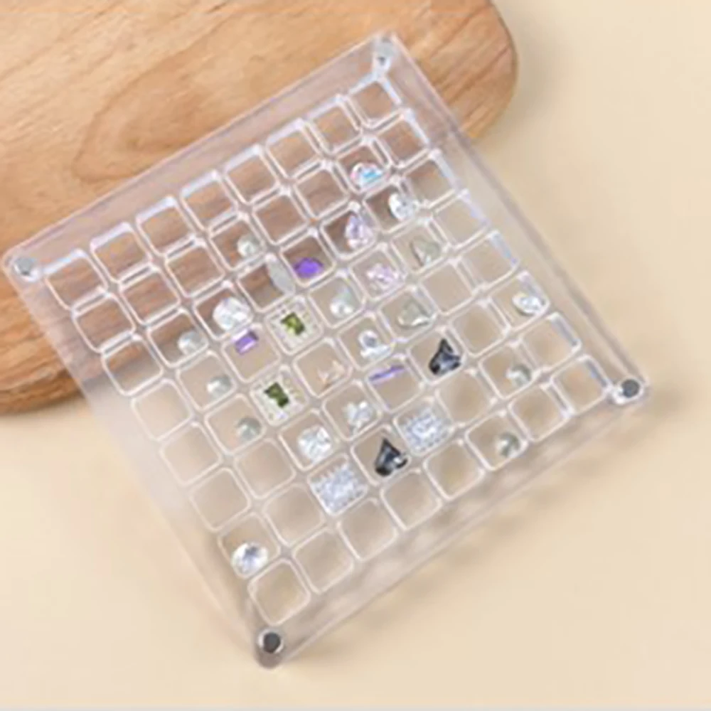 36/64 Grids Nail Storage Box Art DIY Jewellery Transparent Empty Acrylic Charms  Organizer for Nail Charm Rhinestone Magnet Cover - AliExpress