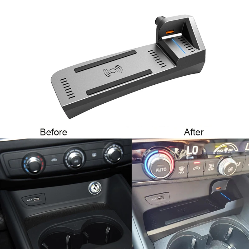 

Car Fast 15W Qi Wireless Charger Phone Panel For- A3 2014 2015 2016-2020 USB Wireless Charging Pad Holder