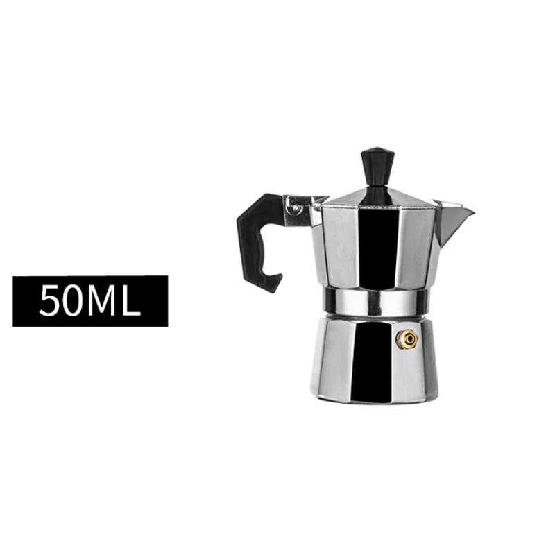 Caffettiera, moka, macchina per caffè espresso in alluminio, macchina per il piano cottura con manico, caffettiere italiane