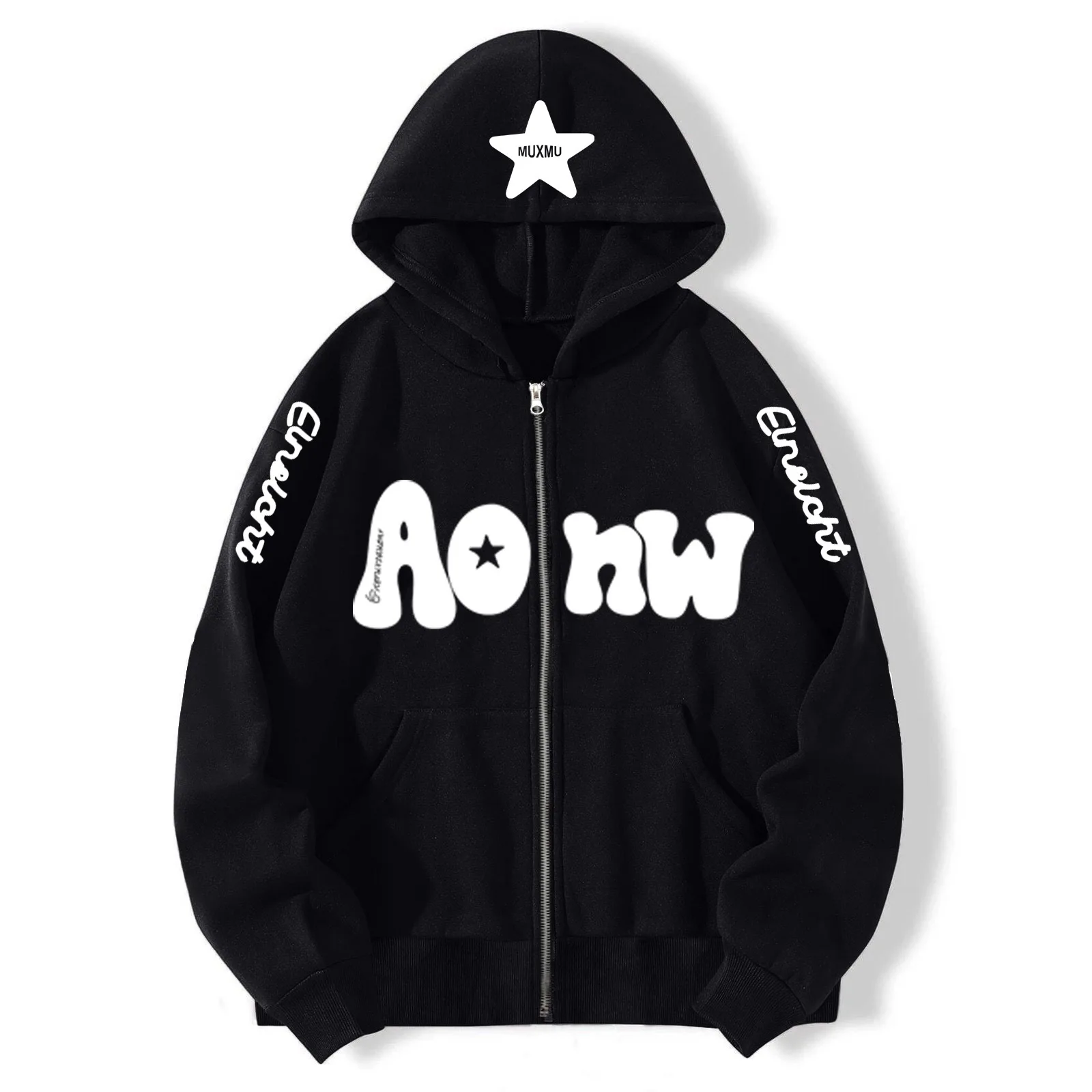 

2023 Hooded Zippered sweater Zipuphoodie trendy hip-hop casual hoodie autumn/winter plush jacket sweater