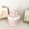 Modern Pink Castle Cake Ceramic Storage Jar Cute Home Jewelry Box Cake Shape Candy Biscuit Jar Desktop Ornament Home Decoration 5