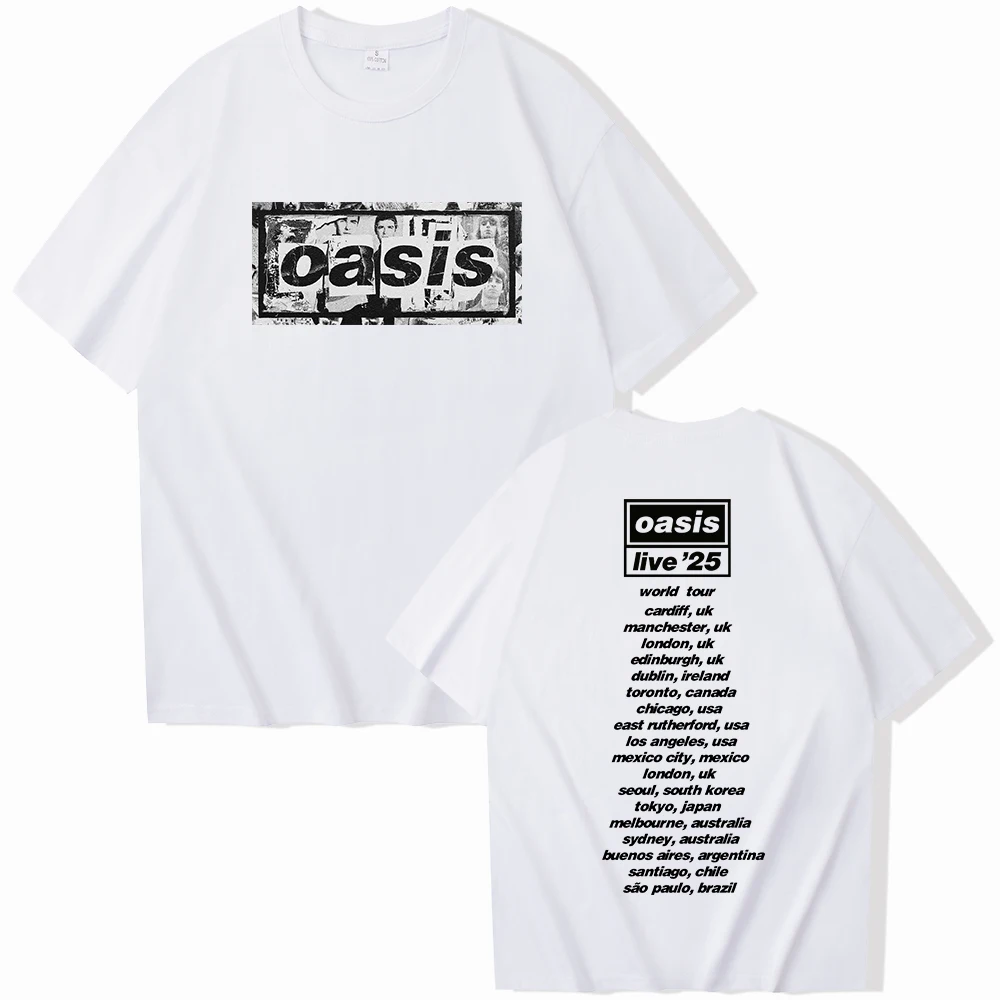 Oasis Reunion Tour 2025 T-shirt Harajuku O-neck Oasis Live