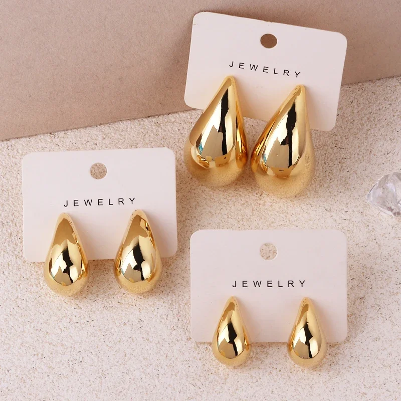 925 Sterling Silver Gold Plated 12/14/18mm Extra Large Drop Earring Oversized Chunky Hoop Earrings for Women Girl Luxury Jewelry