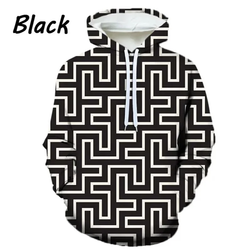thumbnail image 1 of Sudadera con capucha con estampado de laberinto en 3D para hombres y mujeres, estilo informal, de talla grande, con personalidad, estilo moderno, para hombre, 1 of 4