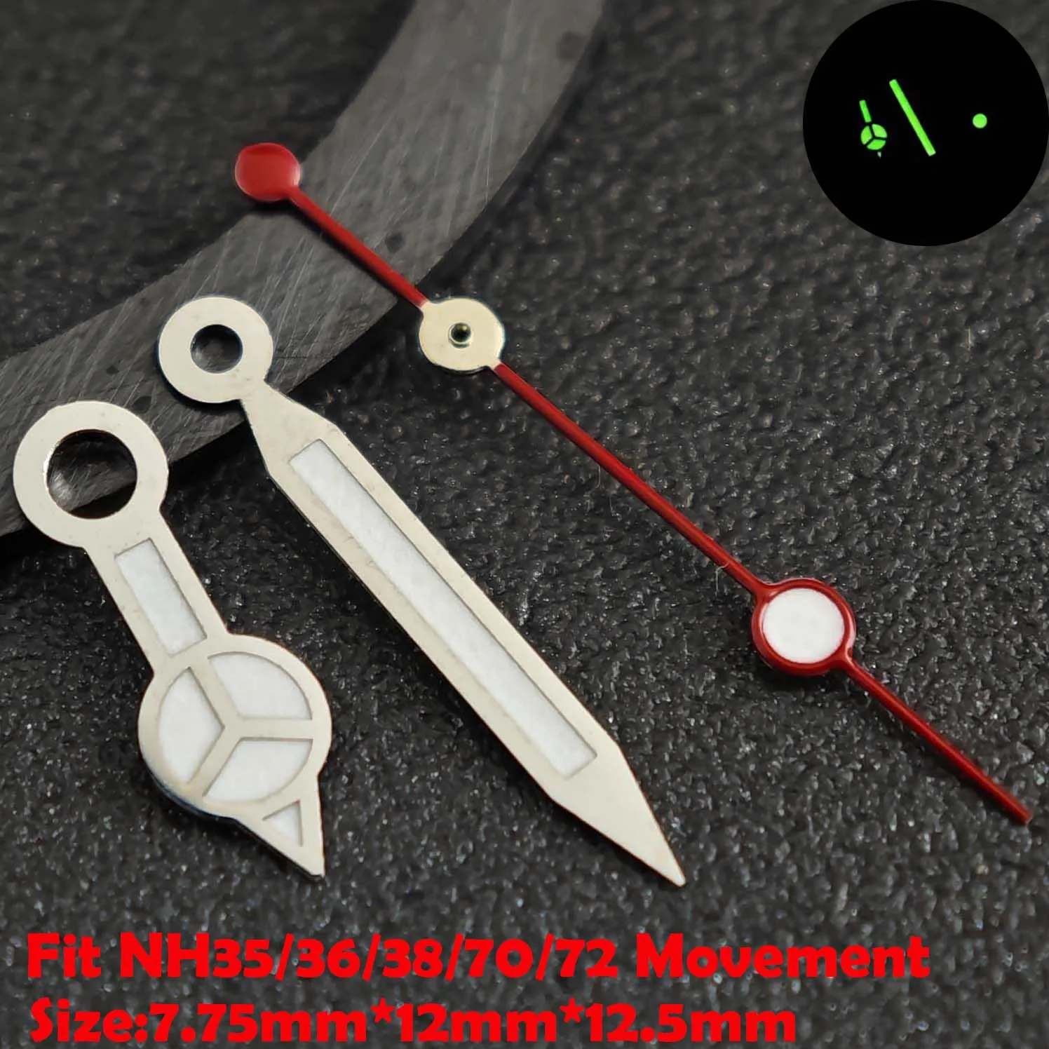 Luminous Green/Blue-Green Watch Hands - Premium Replacement Parts