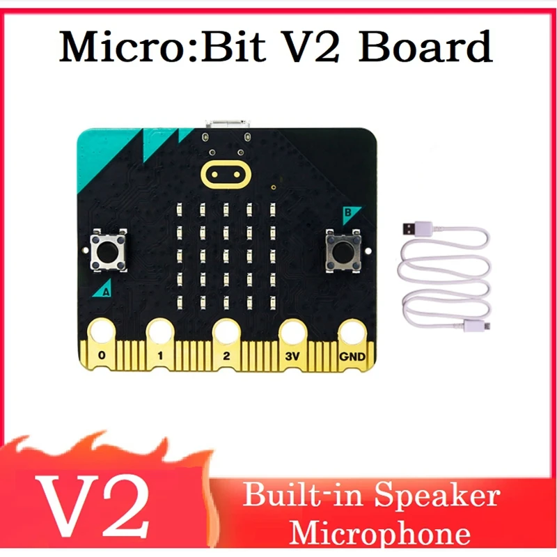 

BBC Micro:Bit V2 Go Kit встроенный динамик микрофон сенсорный программируемый макетная плата для проекта «сделай сам»