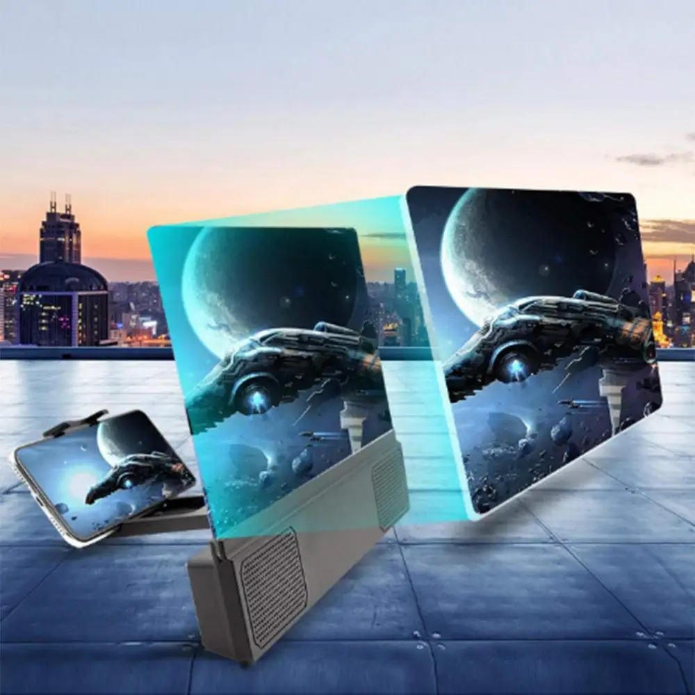 Phone Screen Amplifier 12inch Mobile Phone Screen Magnifier Amplifier Phone Desktop Stand Enlarged Magnifier For Movies Smart Bracket