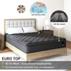 Queen Mattress,14 Inch Hybrid Mattress Black,Euro Top Mattress Medium Firm for Back & Lumbar Support,100 Night Trial, Individual 4