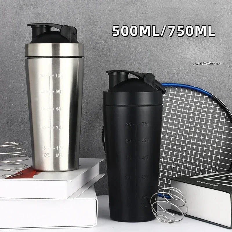 Stainless Steel Protein Shaker Cup Portable Fitness Sports Mug Nutrition Shakers Cup Water Bottles Water Portable Shakers