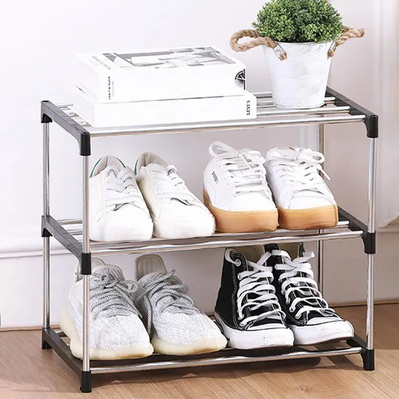 

Многоярусная и компактная полка для обуви, простой бытовой стеллаж для хранения и хранения обуви, трехуровневые и четырехуровневые полки