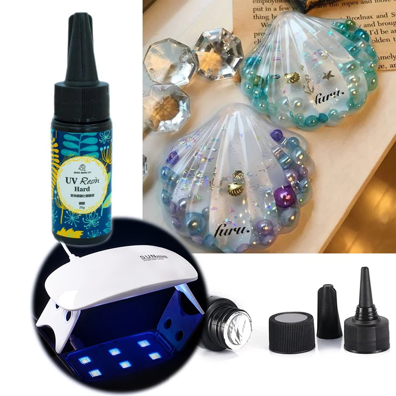 Hard UV Resin Glue Crystal Clear Ultraviolet Curing Epoxy Resin Hard Gel Solar Cure Sunlight Activated DIY Jewelry Making Tools