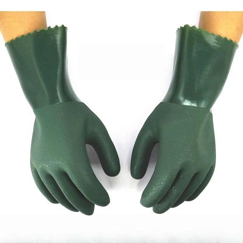 Men's Winter Rubber Gloves with Wool Thickened Anti-freeze Waterproof Acid and Alaskan Resistance protective gloves safety gloves