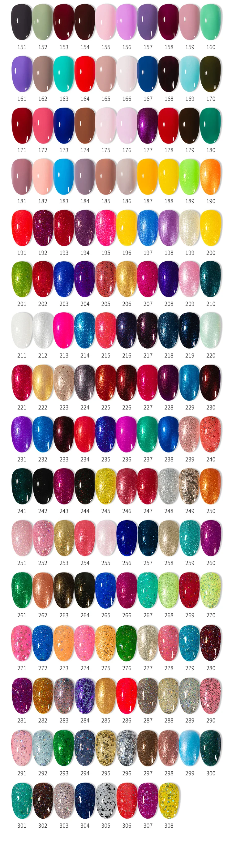 Description Picture 3 of item15ml Color Gel Nail Polish Varnishes Manicure UV&LED Nail Gel 308 Colors #001-150 Lacquer Manicure a set of gel varnishes Semi