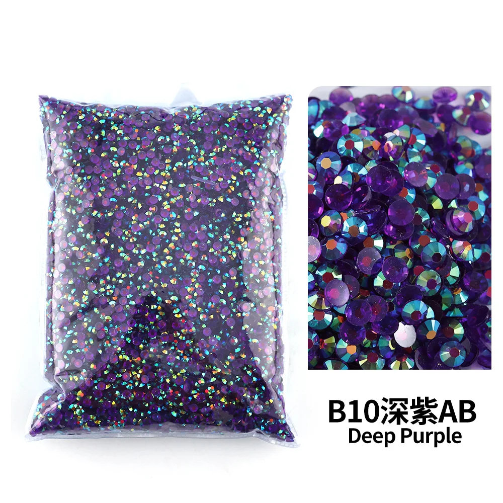 Bulk Wholesale Jelly Color AB Transparent Faceted FlatBack Resin Rhinestones for Nail Art & Garment Decoration