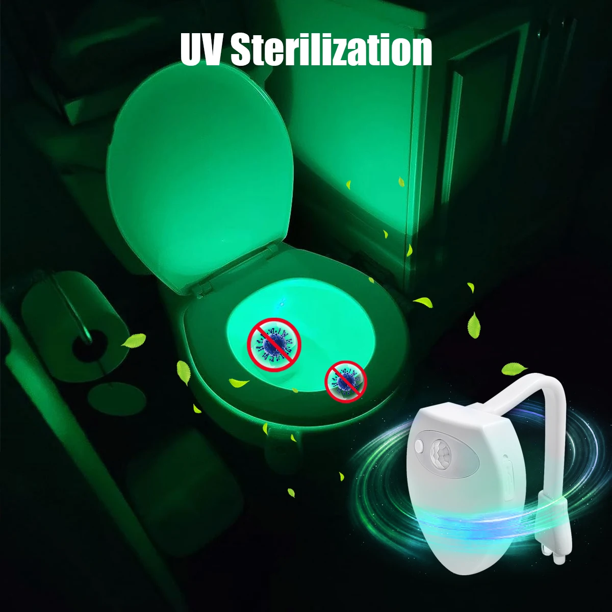 Color Changing Toilet Night Light Motion Sensor LED USB Charging Washroom Smart Light