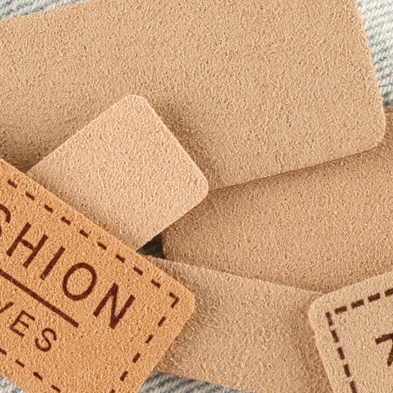 10pcs PU Leather Labels Tags Handmade Tag Label Embellishment Knit DIY Jeans Bags Shoes Hat Sewing Tags Garment Accessories
