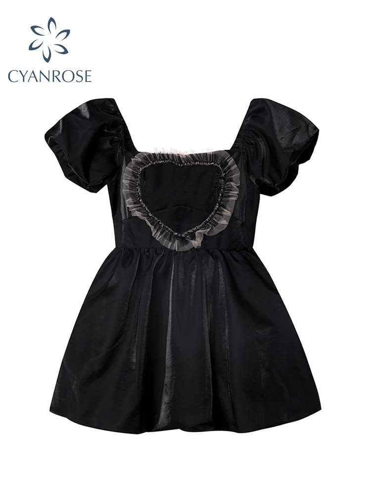 Женское кружевное платье с пышными рукавами Love винтажное бальное высокой талией