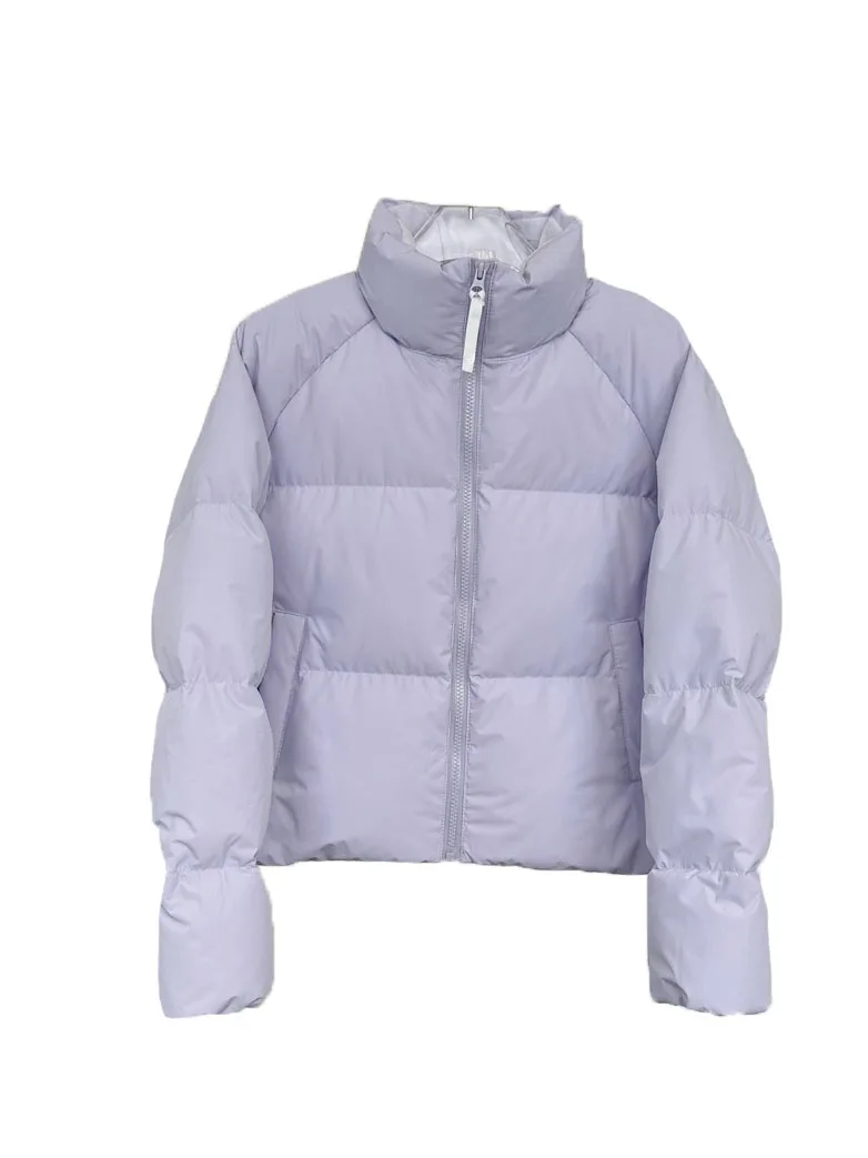 

Down jacket short loose version of pure color double pocket design warm and comfortable 2023 winter new 1206