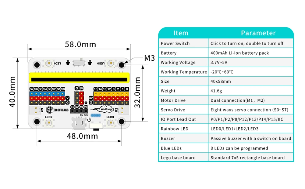 Micro:bit Wukong Expansion Board Adapter for Building Blocks Compatible with Legoeds Programing Project simulation building blocks