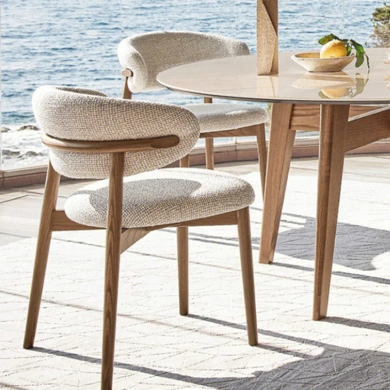 

Nordic Solid Wood Dining Chair Restaurant Upholstered Chairs
