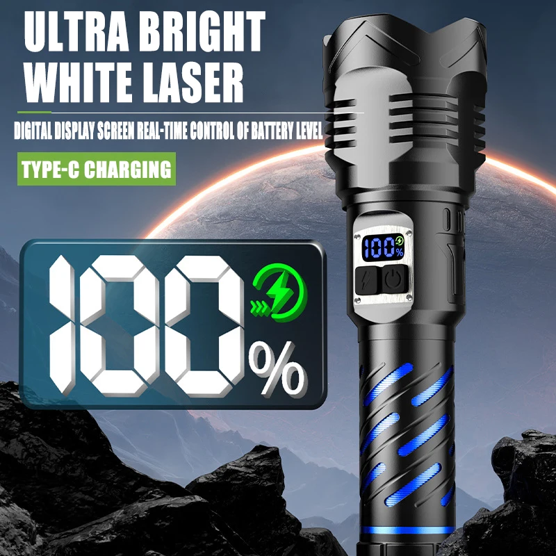 

Высокомощный фонарик, яркий фонарик, внешняя зарядка, Ультраяркий лазерный многофункциональный тактический портативный фонарь дальнего действия