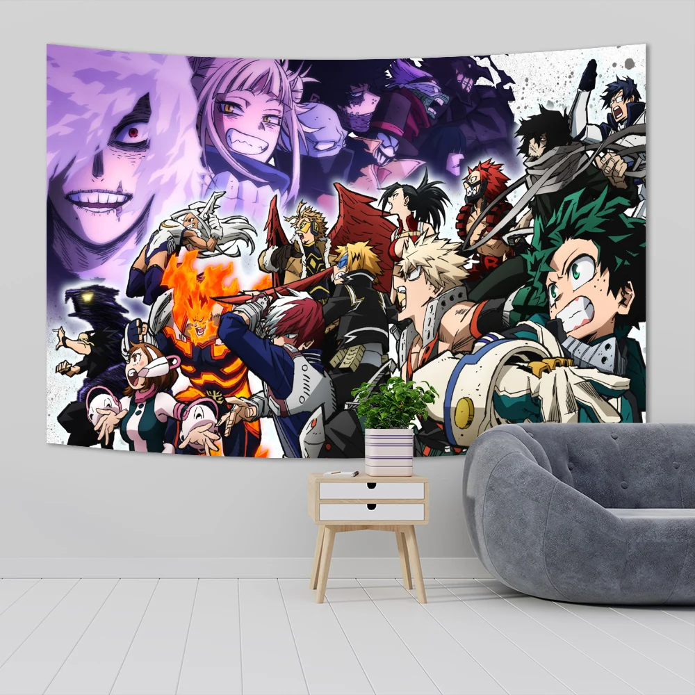My Heros Academia Wall Tapestry Kawaii Room Decor Cartoons Anime MHA Art Poster Wallpaper Mural Tapestry Teen Bedroom Decoration