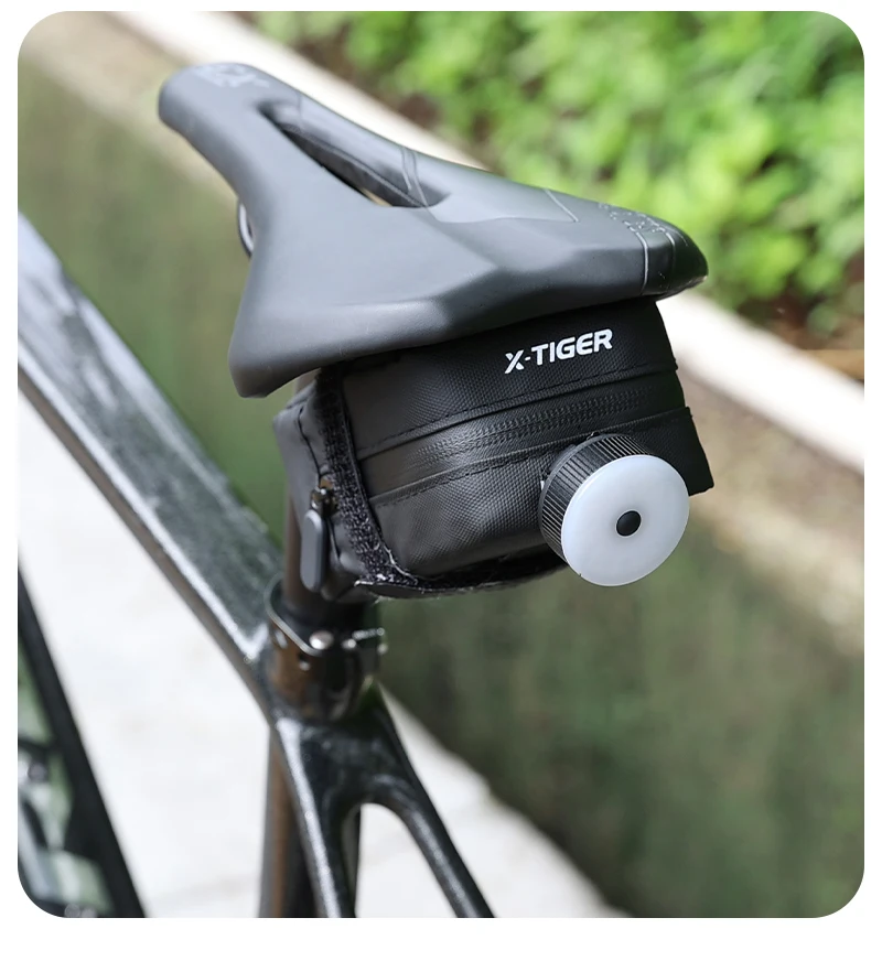 X-TIGER Mini Fahrrad Satteltasche Tragbare Wasserdichte Reflektierende MTB Rennrad Aufbewahrungstasche Rücklicht Tasche Fahrrad Zubehör – Detail 15