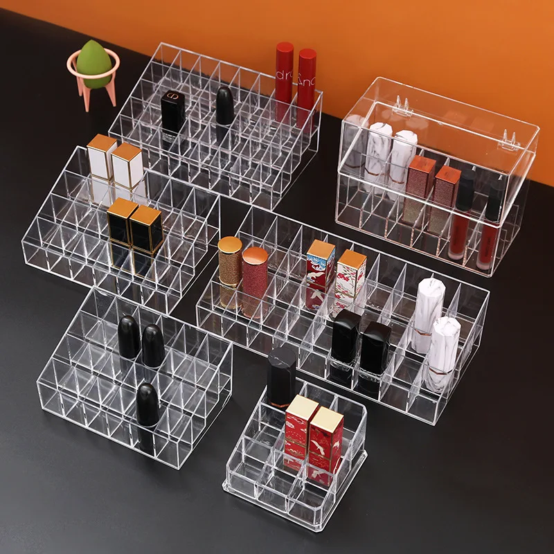 Multifunctio Makeup Lipstick Case Makeup Organizer Storage Box Lipstick Display Stand Holder Cosmetic Jewelry Organizer Box 3
