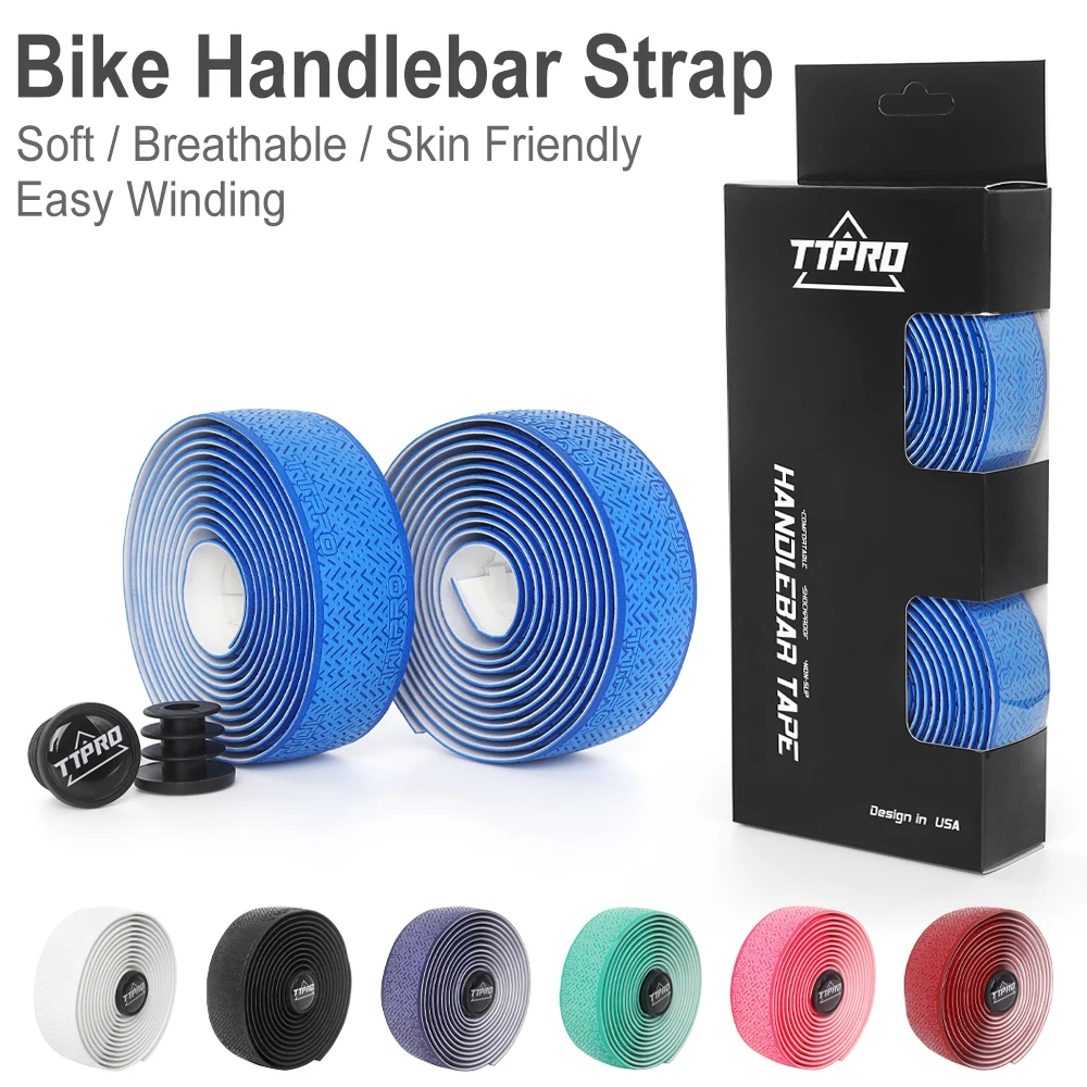 Bike Handlebar Tape Bike Accessory TTPRO Lizard Pattern Bicycle Handlebar Tape PU+EVA Commposite Material Easy Get Started With 2 End Plugs Cycling Accessories