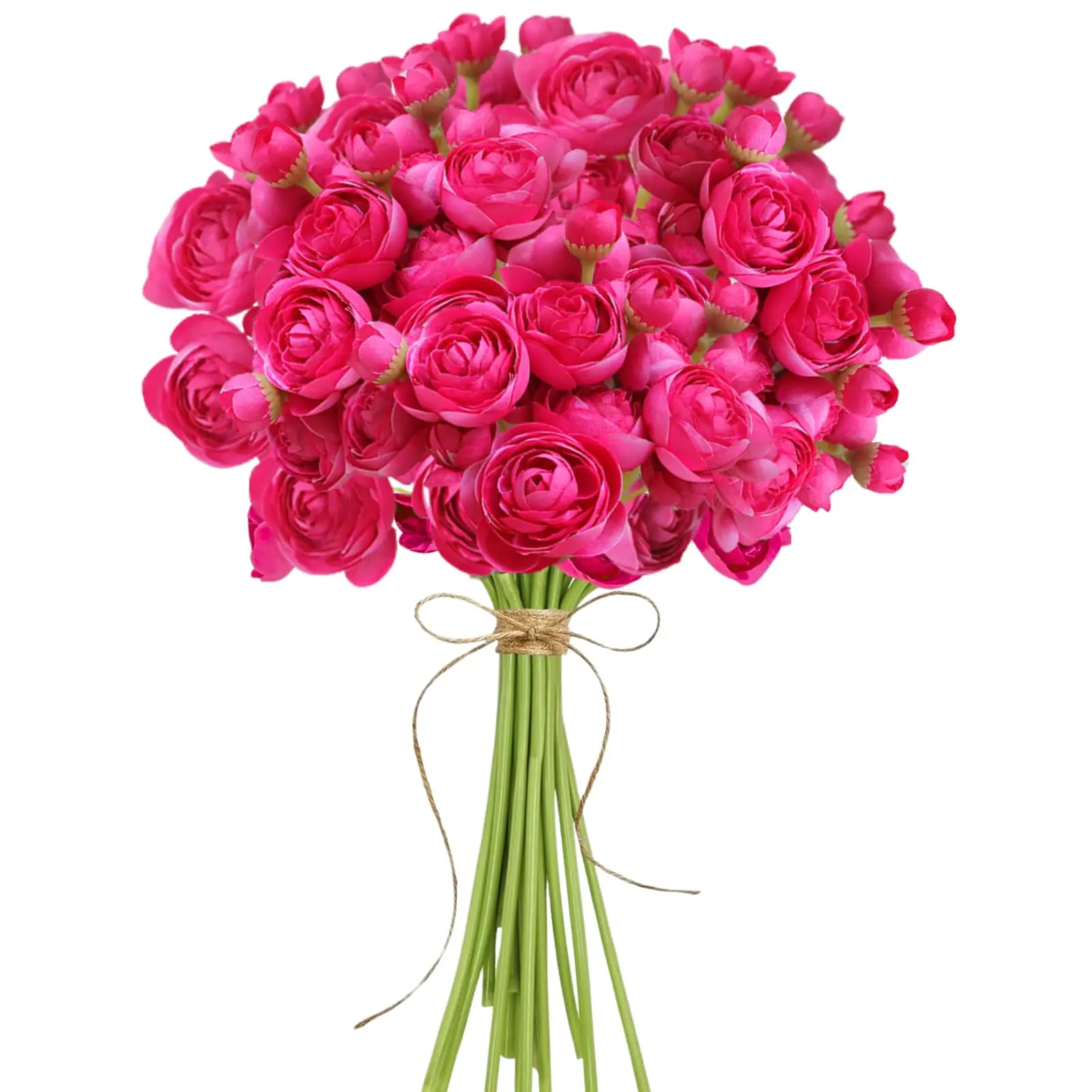 12 Stück Ranunkeln Künstliche Blumen Faux Mini Pfingstrosen Gefälschte Blumen für DIY Hochzeitssträuße Brautparty Home Tischdekoration