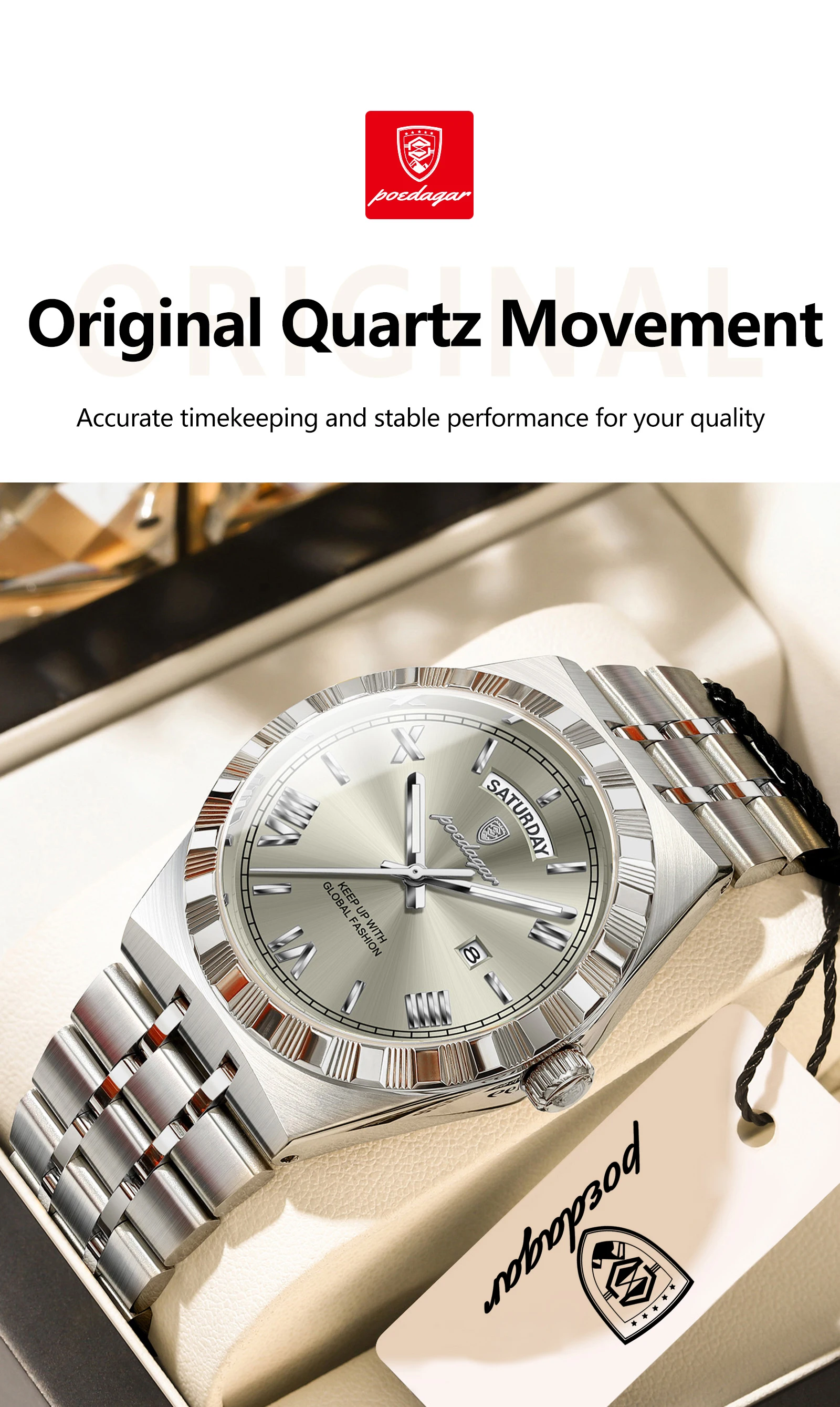 Herrklocka quartz business rostfritt stål vattentät datum_voghion.com