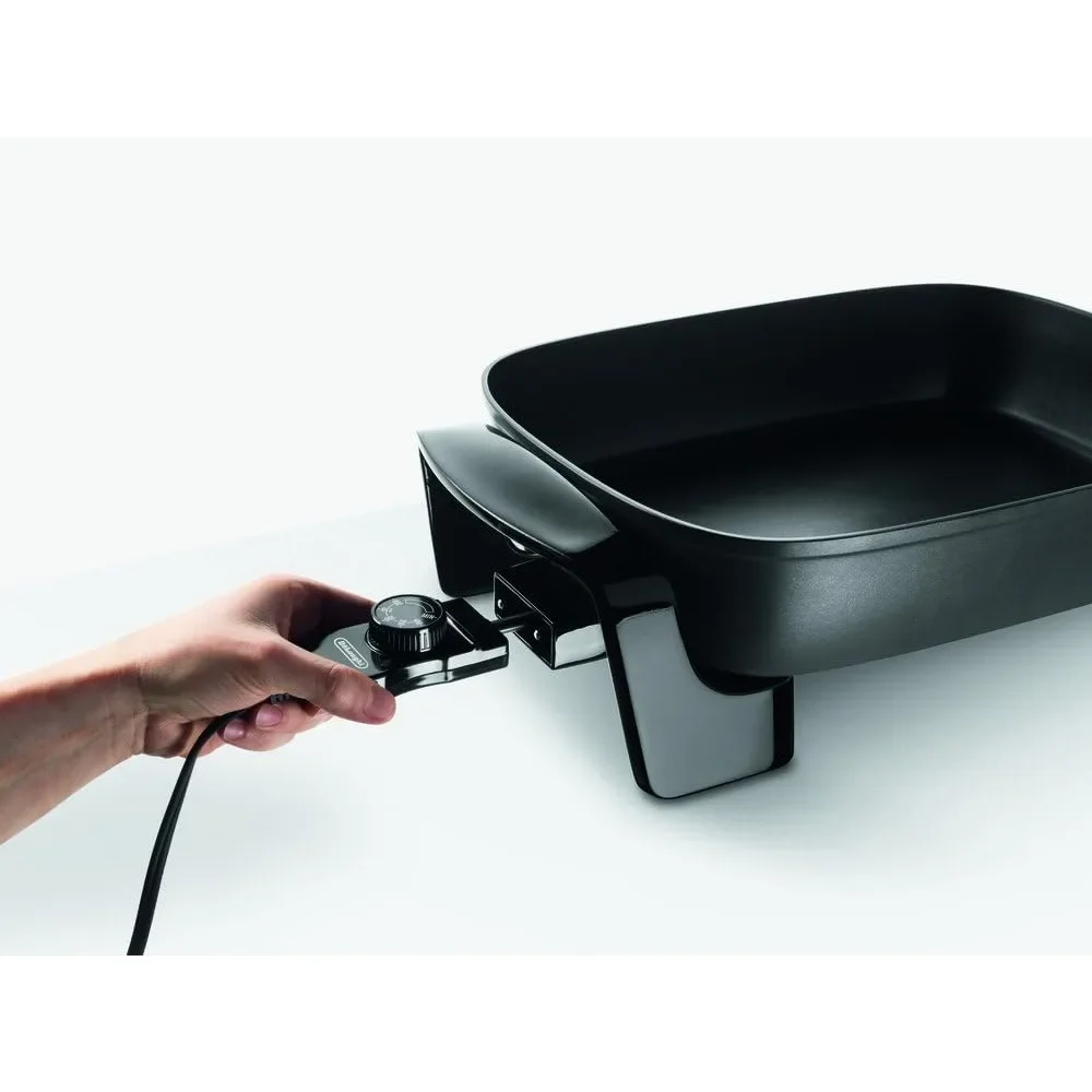 De'Longhi Electric Skillet with Tempered Glass Lid,16"X12",Black,Easy-to-clean,dishwasher-safe lid,non-stick skillet base 4