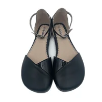 Tipsietoes 2025 Sprinng Summer Barefoot Genuine Leather Flat Sandals Women With Soft Sole Zero Drop Wider Toes Box LIght Weight 1