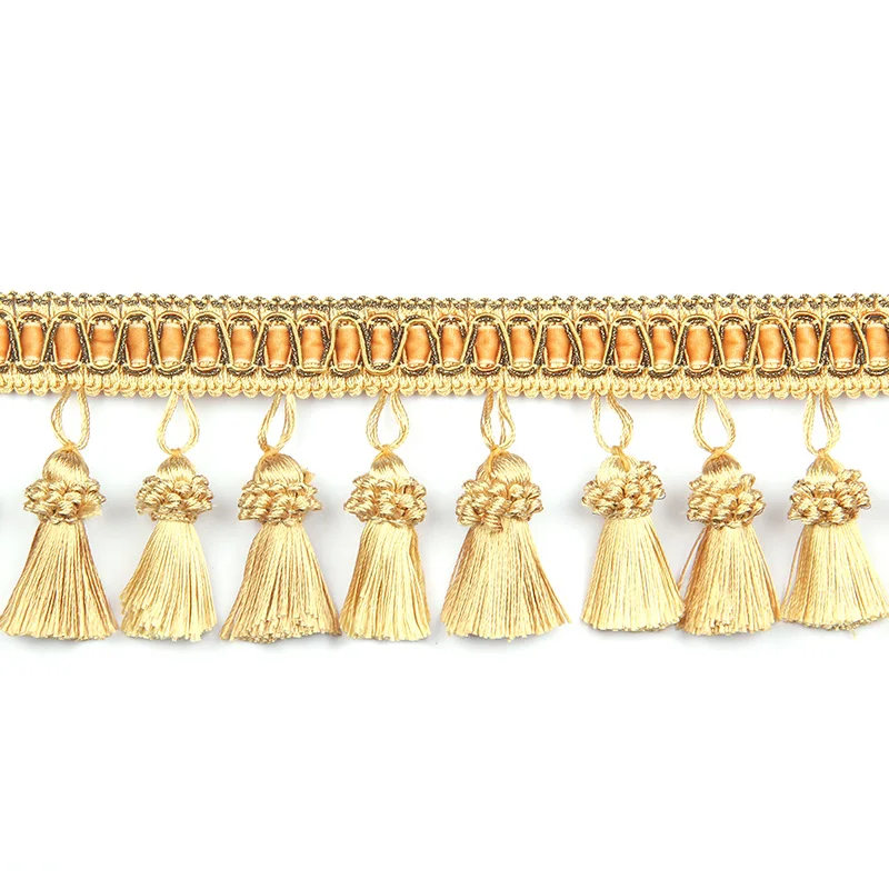 

6M Handmade Tassel Fringe Trim Hand Knitting Tassel Fringing Trimmings for DIY Decor Curtain Tablecloth Home Decoration
