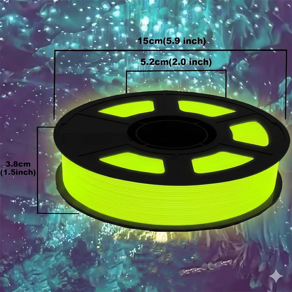 야광 3D 프린터 필라멘트, PLA 필라멘트 1.75mm, 치수 정확도 +/- 0.03mm
