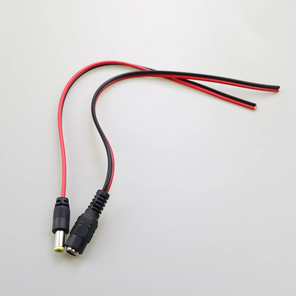 Cable de alimentación de CC de 12 V 5 A, conectores macho hembra para  cámara de seguridad CCTV, conectores adaptadores de corriente (0.217 in x  0.083