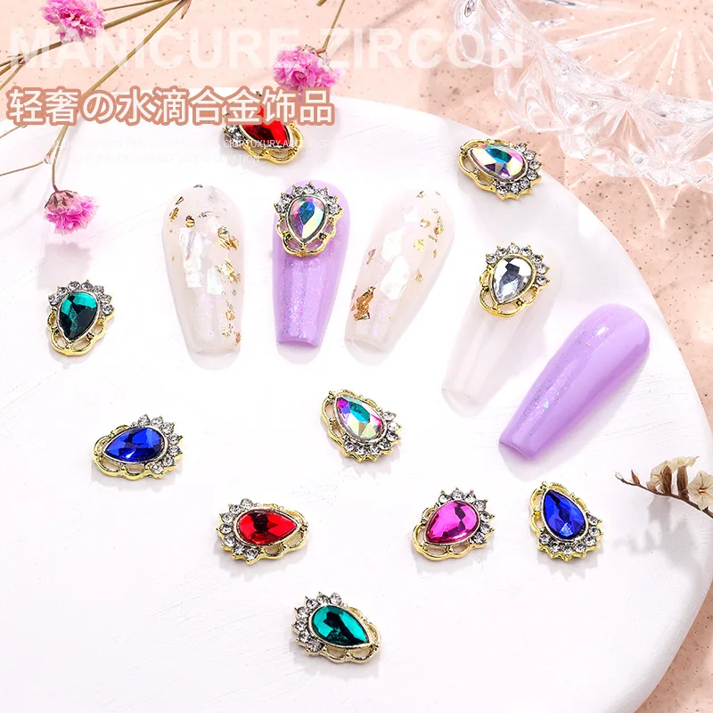 100pcs mixed crystal nail art rhinestones flatback rhinestone shiny glass nail stones gems for 3d nails diy manicure decorations Mixed Nail Zircon Crystal Rhinestones for Nail Alloy Decorations Metal Manicure Diamonds Stones Jewelry Ornaments