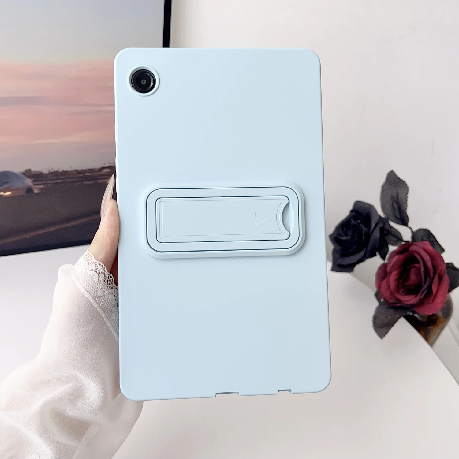 Universal Soft Silicone Kickstand Tablet Case with Holder