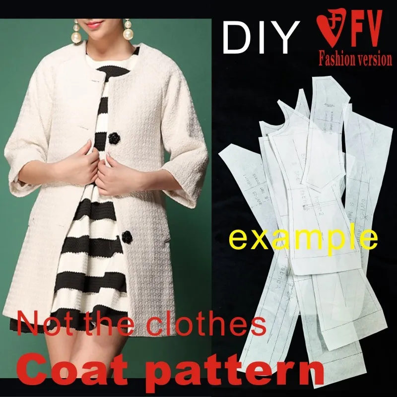 Clothing DIY Overcoat Sewing Pattern Coat Sewing Template Cutting drawing BFY-13