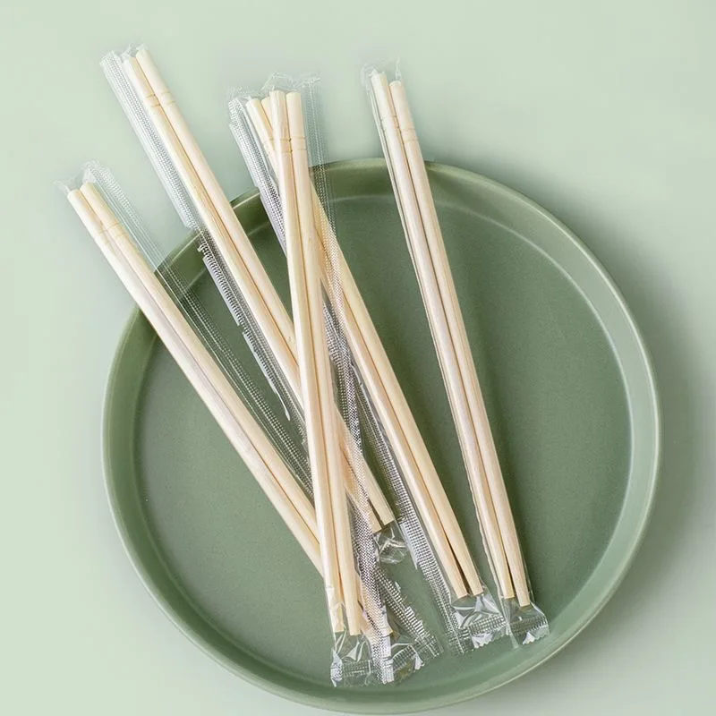 100/200/300Pcs Disposable Bamboo Chopsticks Individually Wrapped Food Grade No Lacquer No Wax Natural Cutlery for Commercial Use