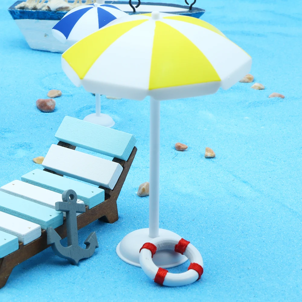 1Pc Dollhouse New Mini Plastic Sun Umbrella Micro Landscape Ocean Beach Decor Miniature Props Accessories Baking DIY Material 4