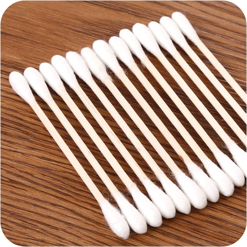 Double Head Wood Cotton Swab Women Makeup Lipstik Cotton Buds Tip Sticks Nose Ear Cleaning Health Care Tools  bastoncillos oidos