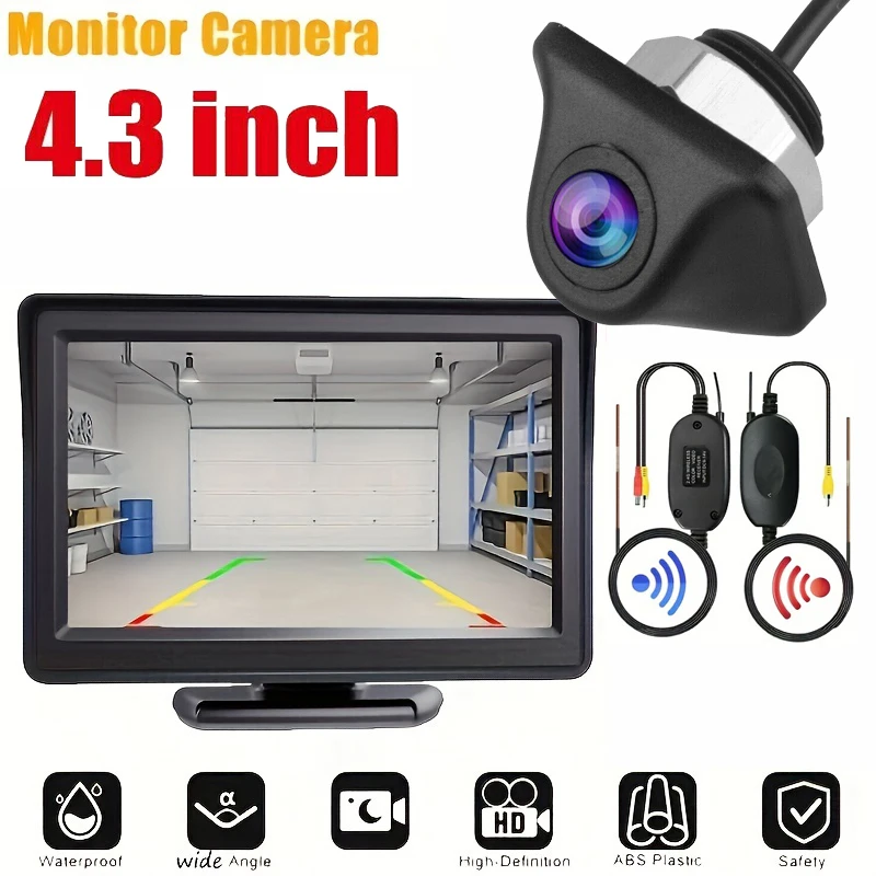 

Wireless Car Backup Camera Easy Installation, 4.3'' Rear View Monitor With Night Vision Camera Kit For Car Pickup Truck Minivan