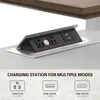 End Table, 21'' Side Table with Charging Station, End Table with Storage, Nightstand with Adjustable Shelf for Living Room 4