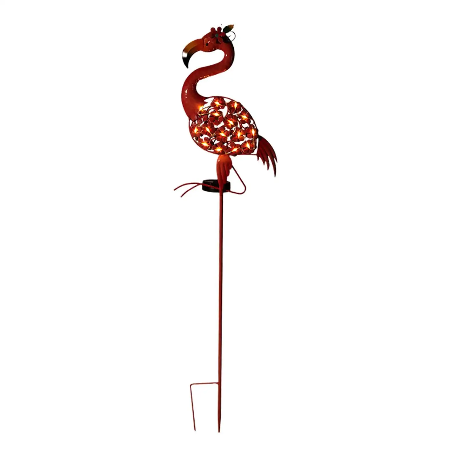 Solar Light Ornament Lawn Lamp Flamingo Statue for Passage Courtyard Walkway