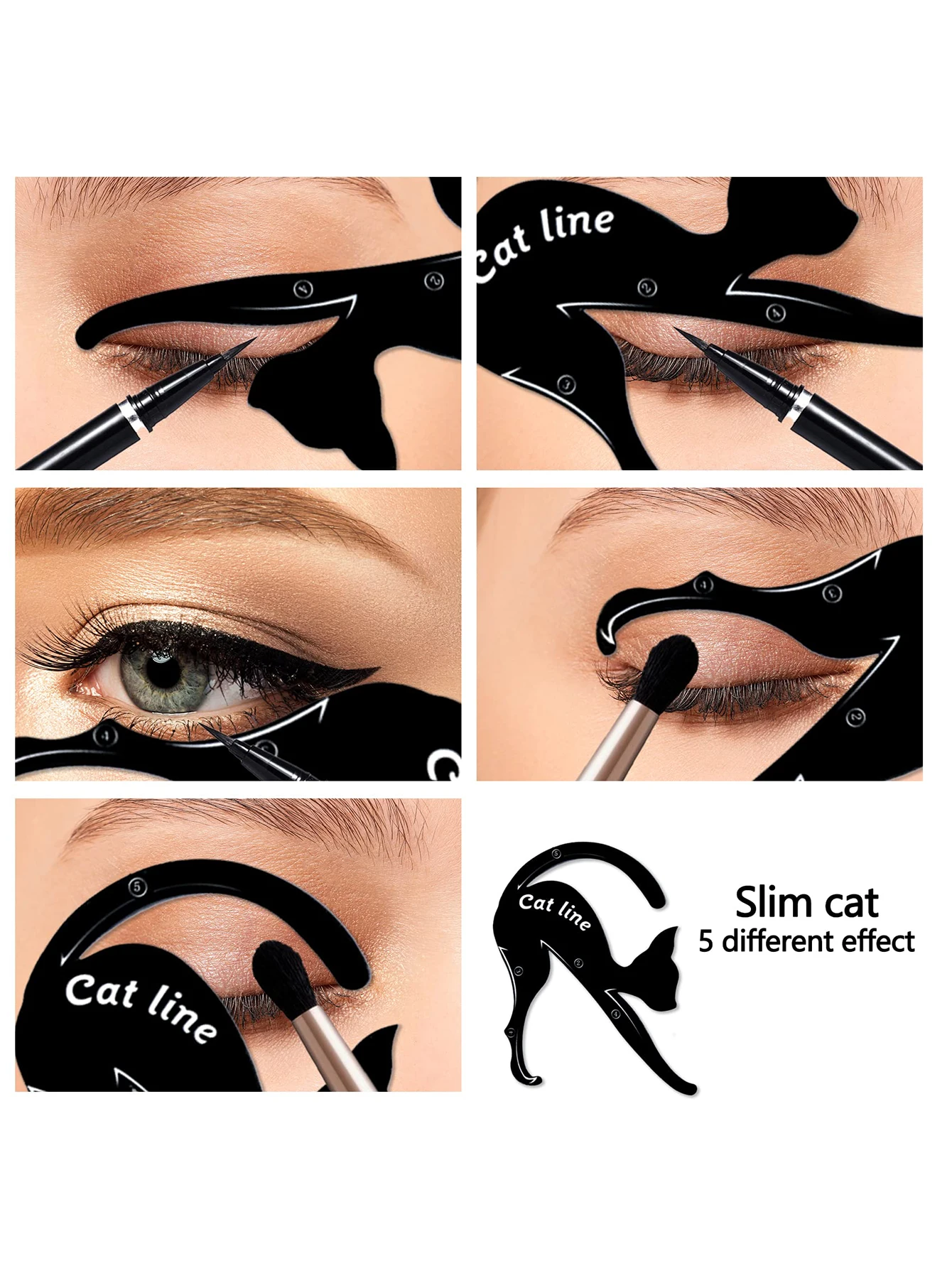 Eyeliner Stencils 5pcs Matte PVC Material for Smoky Eyeshadow eyeliner stencil tool,makeup tools,eye makeup tools