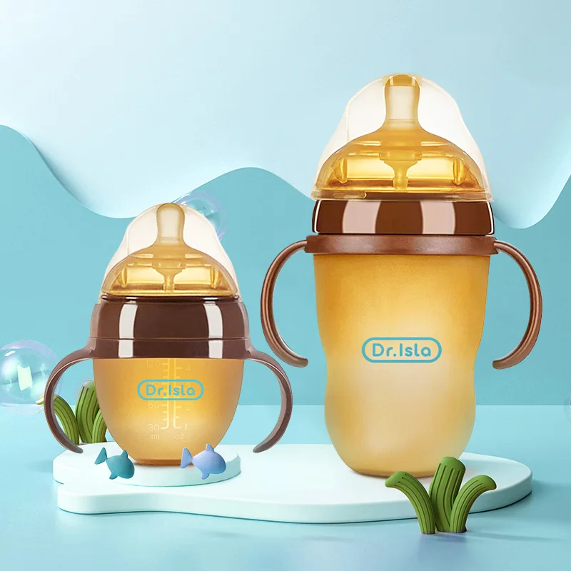 손잡이가 달린 실리콘 나노 젖병, 젖병 젖병, 질식 방지 젖꼭지 젖병, 0-9 개월 아기용, 150ml, 250ml 