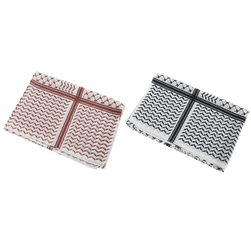 Ethnic Arab Scarf Shemagh Head Scarf Ethnic Arabian Neckerchief Breathable Keffiyeh Headwrap Hijab Scarf DropShipping